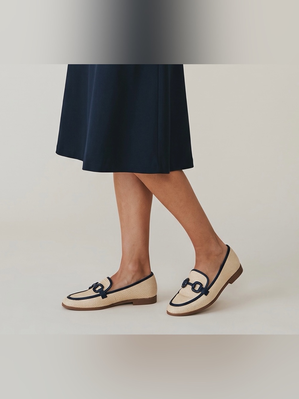 Kenneth Cole Larisa Bit Loafers // Beige & Navy // 8.5